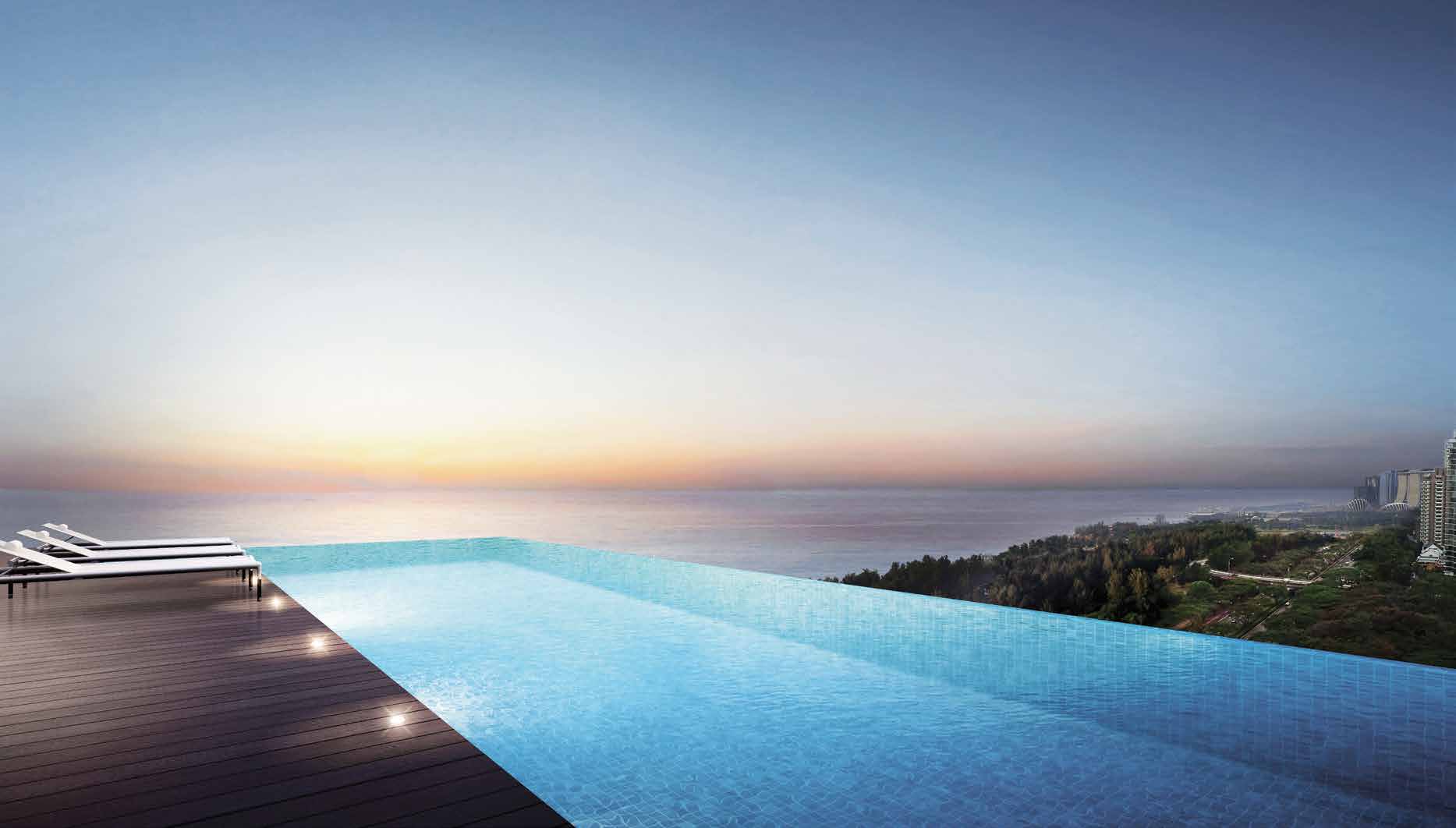 Sky pool at dusk (artist’s impression)