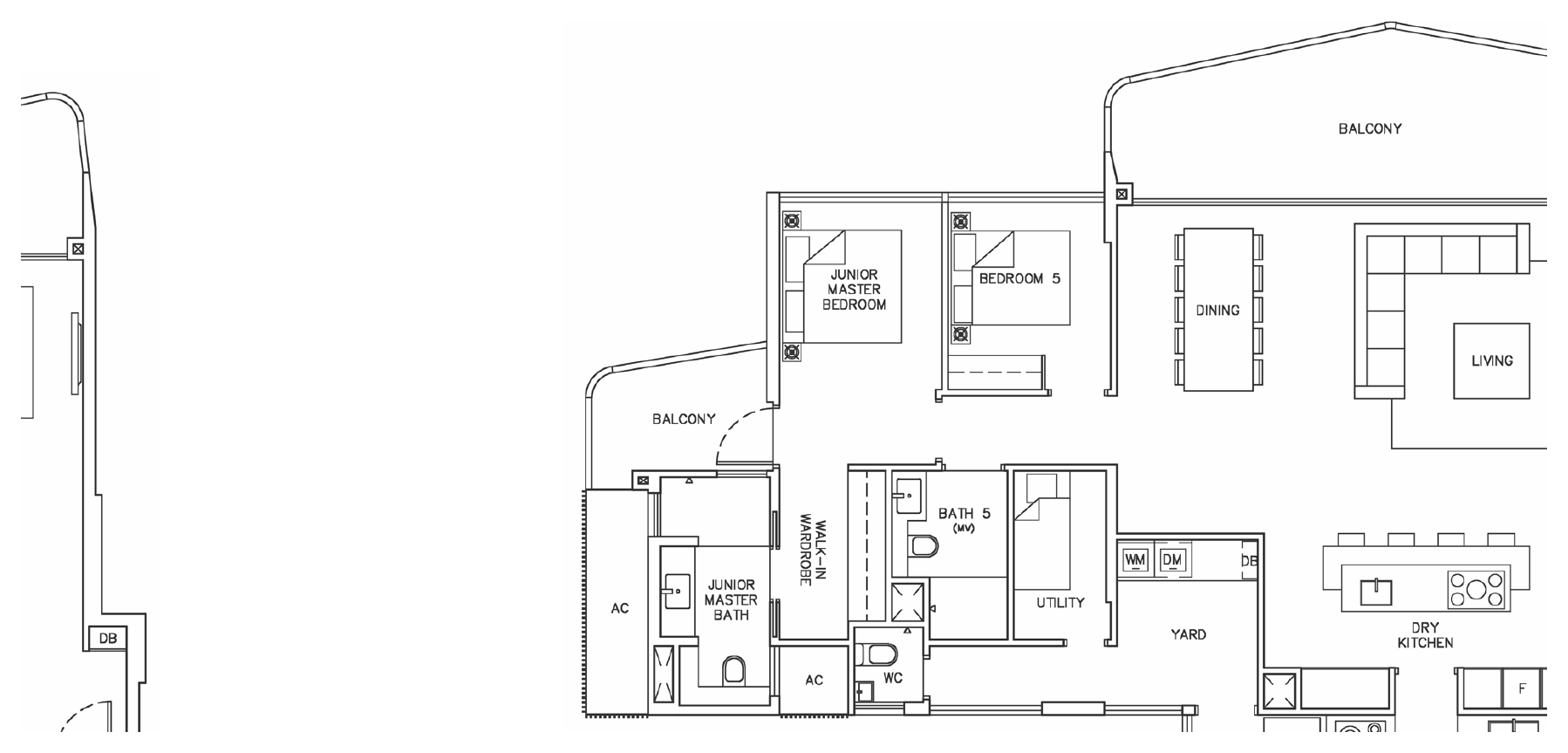 Type PH1 · 5-Bedroom Penthouse · 2,885 sqft